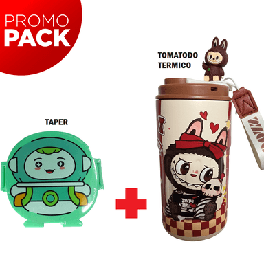 PACK DE UN TAPPER Y UN TOMATODO 500ML TERMICO VERDE