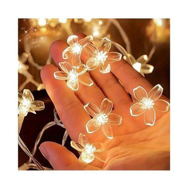 SET DE 3 TIRA DE LUCES20 FOCOS FLORES DE CEREZO AMBAR