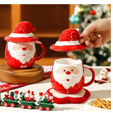 AZUCARERO NAVIDENO CON TAPA TAZA DE CERAMICA - 2
