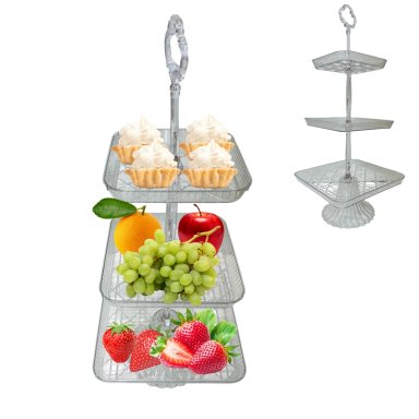 FUENTE ACRILICA DE 3 NIVELES PARA BOCADITOS