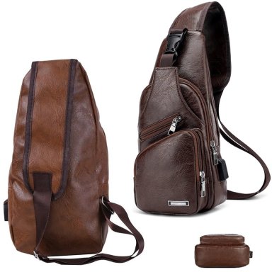 RINONERA PERCHERO DE HOMBRO BOLSO DE UN BRAZO PARA HOMBRE NEGRO