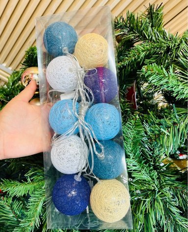 SET DE 3 GUIRNALDA DE LUCES NAVIDENAS ESFERAS DECORATIVAS DE 280CM - 3