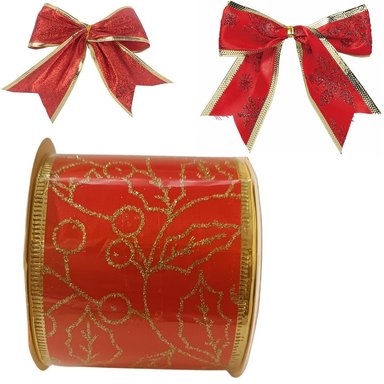 SET DE 4 CINTA DECORATIVA NAVIDEÑA CINTA PARA LAZOS O MOÑOS RLOJO - 2
