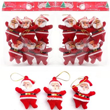 SET DE 18 MINI SANTAS ADORNOS MUÑEQUITOS DE PAPA NOEL PARA COLGAR - 2