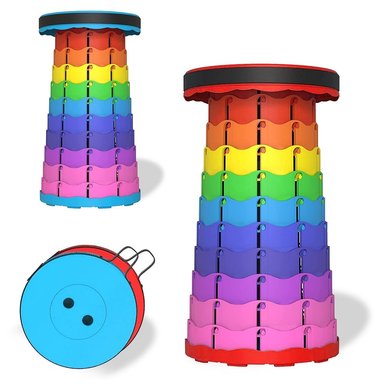 BANCO SILLA PLEGABLE PORTÁTIL MULTICOLOR ARCOÍRIS 43CM