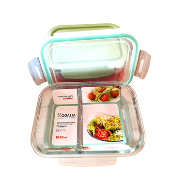 TAPERS DE VIDRIO RECIPIENT CON DIVISION 1040 ML