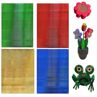 SET DE 8 PAPEL CORRUGADO METALIZADO DE 70CM X 50CM