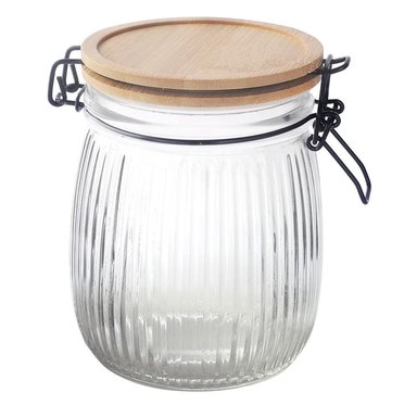 CANISTER 750ML FRASCO HERMÉTICO DE VIDRIO CON TAPA DE BAMBÚ