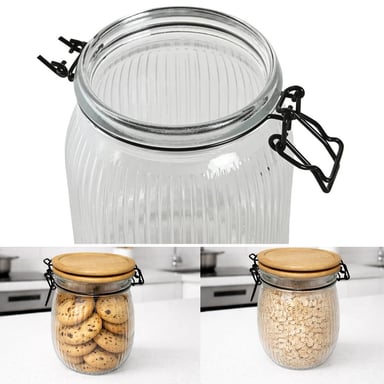 CANISTER 750ML FRASCO HERMÉTICO DE VIDRIO CON TAPA DE BAMBÚ - 2