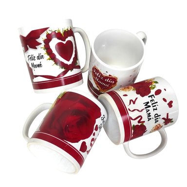 SET DE 3 TAZA SUBLIMADA EN CAJITA PARA EL DÍA DE LA MADRE 350ML