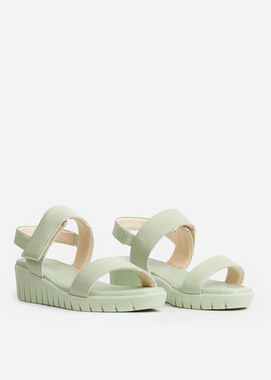 SANDALIAS MUJER USAFLEX CUERO VERDE PLATAFORMA CON FLEX CLOSE USA AE0509VER - 2
