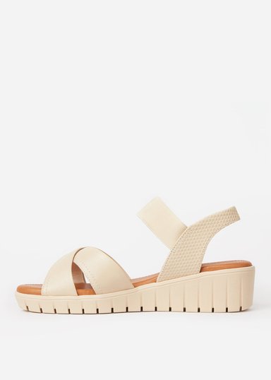 SANDALIAS MUJER USAFLEX CUERO VAINILLA PLATAFORMA USA AE0510VAI - 3