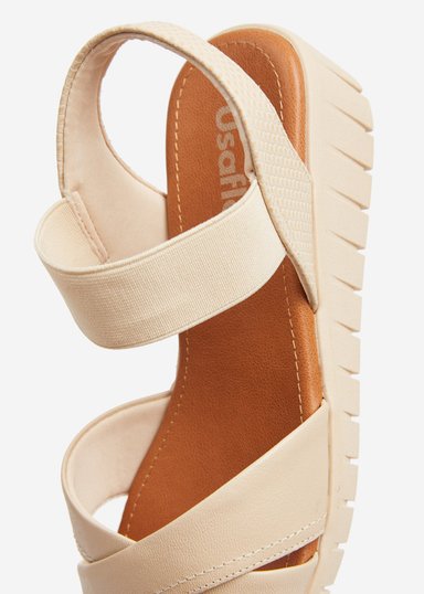 SANDALIAS MUJER USAFLEX CUERO VAINILLA PLATAFORMA USA AE0510VAI - 5