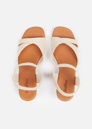 SANDALIAS MUJER USAFLEX CUERO VAINILLA PLATAFORMA USA AE0510VAI - 6