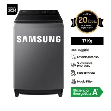 LAVADORA SAMSUNG 17KG SMART ECOBUBBLE GRIS WA17CG6441BDPE