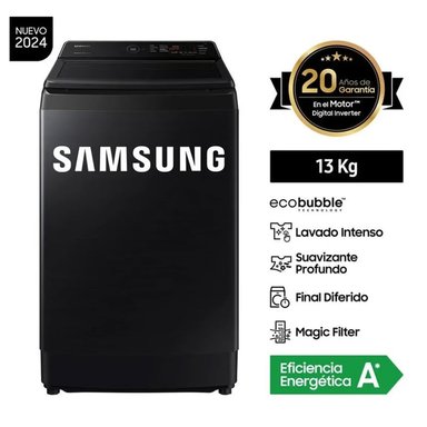 LAVADORA SAMSUNG 13 KG ECO INVERTER NEGRO WA13CG5441BVPE