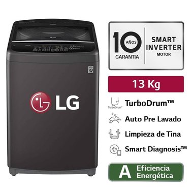 LAVADORA LG 13KG SMART INVERTER CARGA SUPERIOR NEGRA WT13BSB