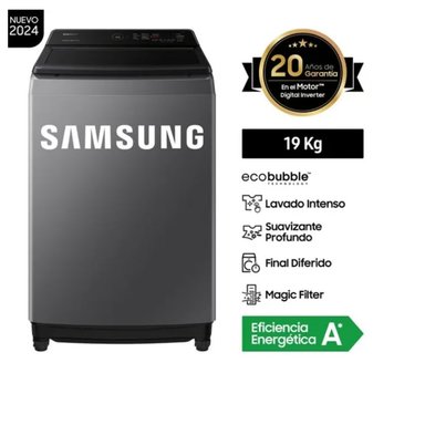 LAVADORA SAMSUNG 19KG ECOBUBBLE GRIS OSCURO WA19CG6441BDPE