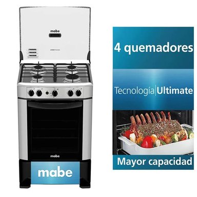 COCINA A GAS MABE 4 HORNILLAS ACERO INOXIDABLE CMP6014AG0 SILVER - 3