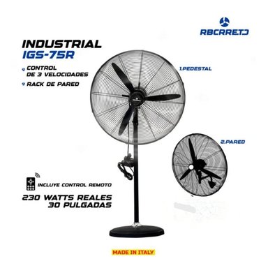 VENTILADOR IGS-75R 230W INDUSTRIAL 30 CONTROL REMOTO