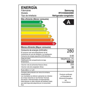 REFRIGERADORA SAMSUNG RT31DG5220S9PE 301L NO FROST TOP MOUNT - 6
