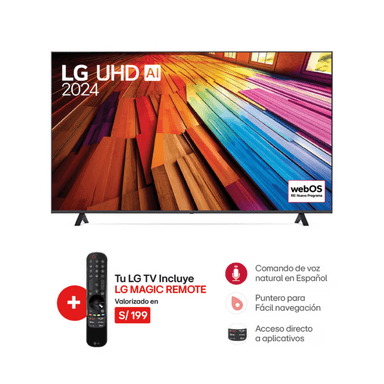TELEVISOR LG LED 4K ULTRA HD 75 SMART TV CON THINQ AI 75UT8050PSB 2024