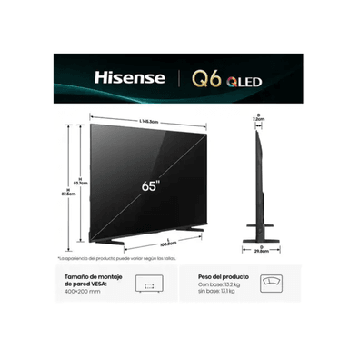 TELEVISOR HISENSE QLED 65 UHD SMART TV 65Q6QV - 3