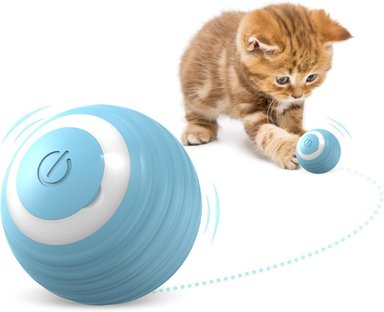 PELOTA INTELIGENTE PARA GATOS JUGUETE INTERACTIVO AZUL