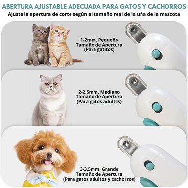 CORTAUÑAS AJUSTABLE CON LIMA PARA GATOS, PERROS Y ANIMALES PEQUEÑOS - 3