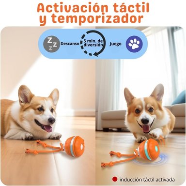 JUGUETE INTERACTIVO PARA PERROS CON SOGA PELOTA GIRATORIA 360° - 5