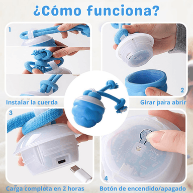 JUGUETE INTERACTIVO PARA PERROS CON SOGA RECARGABLE USB - 2