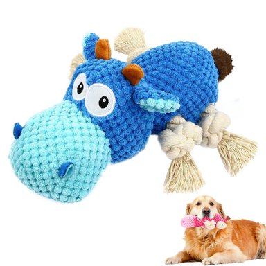 PELUCHE PARA PERROS DE TODOS LOS TAMAÑOS CON SONIDO JUGUETE INTERACTIVO MASTICABLE COLOR AZUL