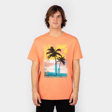 POLO MANGA CORTA HOMBRE ONEILL NARANJA JACK BACK PRINT T SHIRT LIVING CORAL