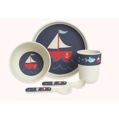 BAMBOO MEALTIME SET - ANCHORS AWAY