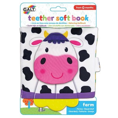 JUEGO DIDÁCTICO GALT LIBRO TELA TEXTURIZADO MORDEDOR BEBE GRANJA - 1