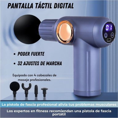 MASAJEADOR MUSCULAR VICTORIA HAN, PISTOLA DE MASAJE CON 32 VELOCIDADES, PANTALLA LED Y 4 CABEZALES PARA CUERPO Y CUELLO - 2