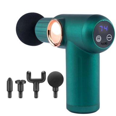 MASAJEADOR MUSCULAR VICTORIA HAN, PISTOLA DE MASAJE CON 32 VELOCIDADES, PANTALLA LED Y 4 CABEZALES PARA CUERPO Y CUELLO