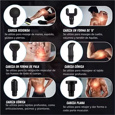 PISTOLA DE MASAJE MAX GUN PROFESIONAL PARA TERAPIA PERCUTIVA, DISEÑO PORTÁTIL Y RECARGA RÁPIDA, ALIVIA DOLORES Y FATIGA MUSCULAR - 2