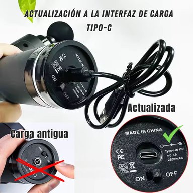PISTOLA DE MASAJE MAX GUN PROFESIONAL PARA TERAPIA PERCUTIVA, DISEÑO PORTÁTIL Y RECARGA RÁPIDA, ALIVIA DOLORES Y FATIGA MUSCULAR - 4