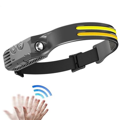 LUZ DE CABEZA MANOS LIBRES LED COB CON BATERÍA 18650 RECARGABLE USB-C, IDEAL PARA PESCA, CICLISMO O TRABAJOS TÉCNICOS NOCTURNOS