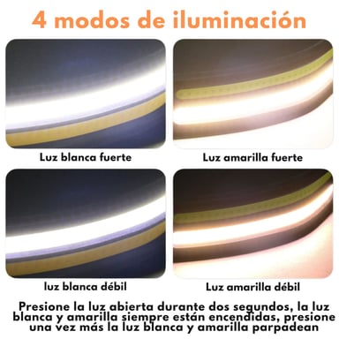 LUZ DE CABEZA MANOS LIBRES LED COB CON BATERÍA 18650 RECARGABLE USB-C, IDEAL PARA PESCA, CICLISMO O TRABAJOS TÉCNICOS NOCTURNOS - 2