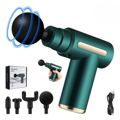 PISTOLA DE MASAJES PORTÁTIL PARA DOLORES MUSCULARES, CONTRACTURAS Y RECUPERACIÓN DEPORTIVA CON BATERÍA 6H Y MOTOR SILENCIOSO
