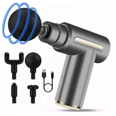 PISTOLA DE MASAJES PORTÁTIL PARA DOLORES MUSCULARES, CONTRACTURAS Y RECUPERACIÓN DEPORTIVA CON BATERÍA 6H Y MOTOR SILENCIOSO