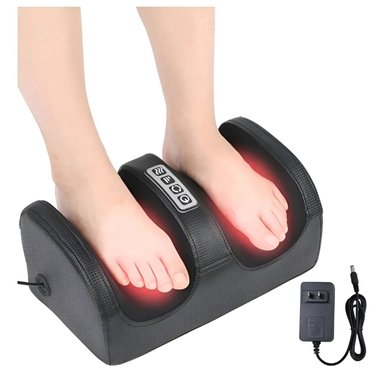 MASAJEADOR SHIATSU ELÉCTRICO PARA PIES Y PANTORRILLAS CON RODILLO, FUNCIÓN DE CALOR Y AJUSTE DE INTENSIDAD AUTOMÁTICO