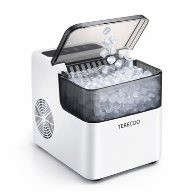 MÁQUINA DE HIELO ELÉCTRICA TERECOO 1.5L AUTOMÁTICA PRODUCCIÓN RÁPIDA DE CUBOS PARA HOGAR Y OFICINA