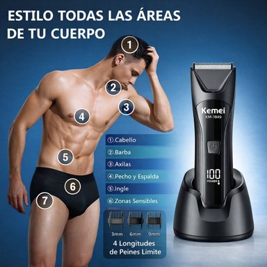 AFEITADORA CORPORAL UNISEX IMPERMEABLE IPX7 CON LUZ LED Y CARGA USB TIPO C - 2