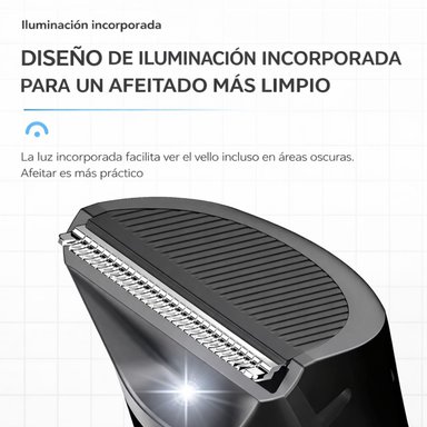 AFEITADORA CORPORAL UNISEX IMPERMEABLE IPX7 CON LUZ LED Y CARGA USB TIPO C - 5