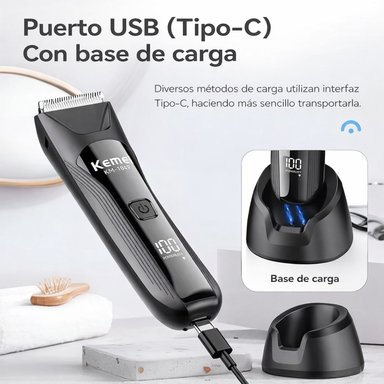 AFEITADORA CORPORAL UNISEX IMPERMEABLE IPX7 CON LUZ LED Y CARGA USB TIPO C - 7