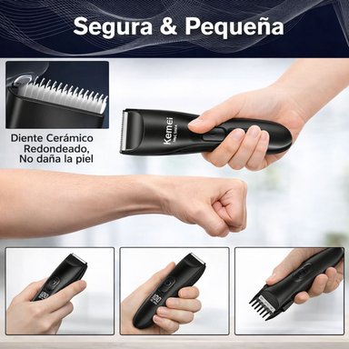 AFEITADORA CORPORAL UNISEX IMPERMEABLE IPX7 CON LUZ LED Y CARGA USB TIPO C - 8