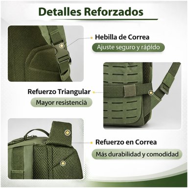 MOCHILA TÁCTICA MILITAR 50L SISTEMA MOLLE RESISTENTE IMPERMEABLE PARA CAMPING VIAJES TREKKING TRABAJO Y USO DIARIO - 3